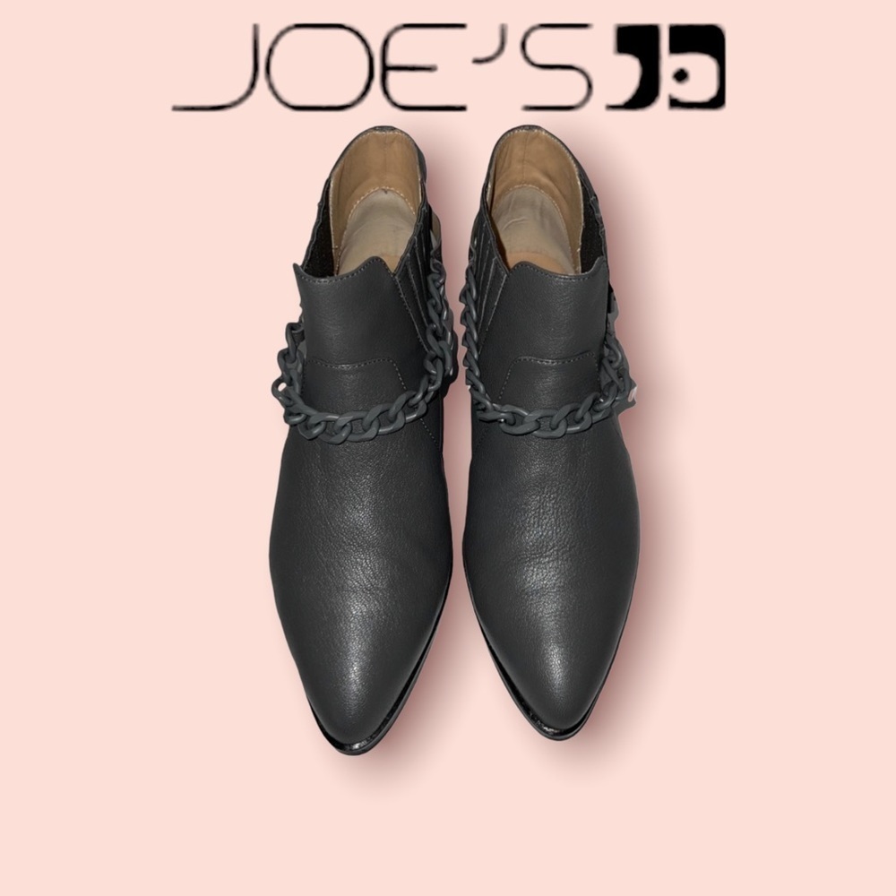 JOE’S (EUC) LIKE NEW leather booties size 9.5, Gray with Chain Detailing - Picture 14 of 14